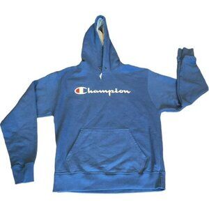 Champion Blue Hoodie Authentic Athleticwear Mens Size M Cotton Blend Pullover
